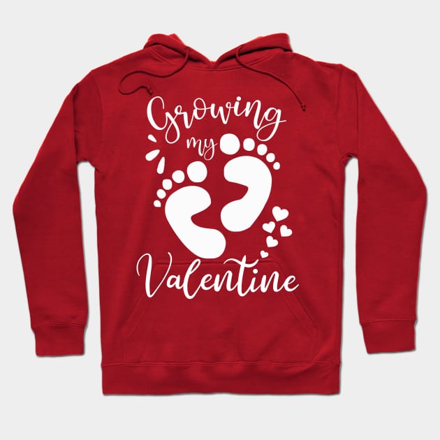 Growing My Valentine - Cool Pregnant Valentines day gift Hoodie by mahmuq